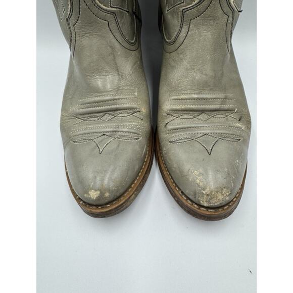Gold Label TONY LAMA Mens Size 9 D Grey Leather Bockaroo Cowboy Western Boots - Picture 4 of 9